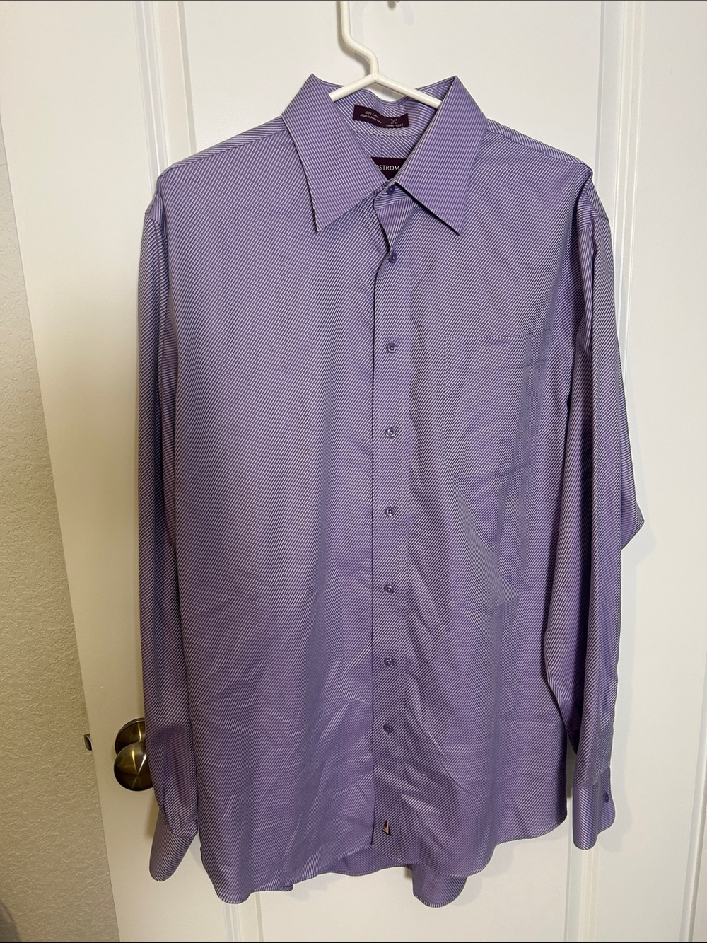 Nordstrom Purple Tiny-Pattern Long Sleeve Dress Shirt